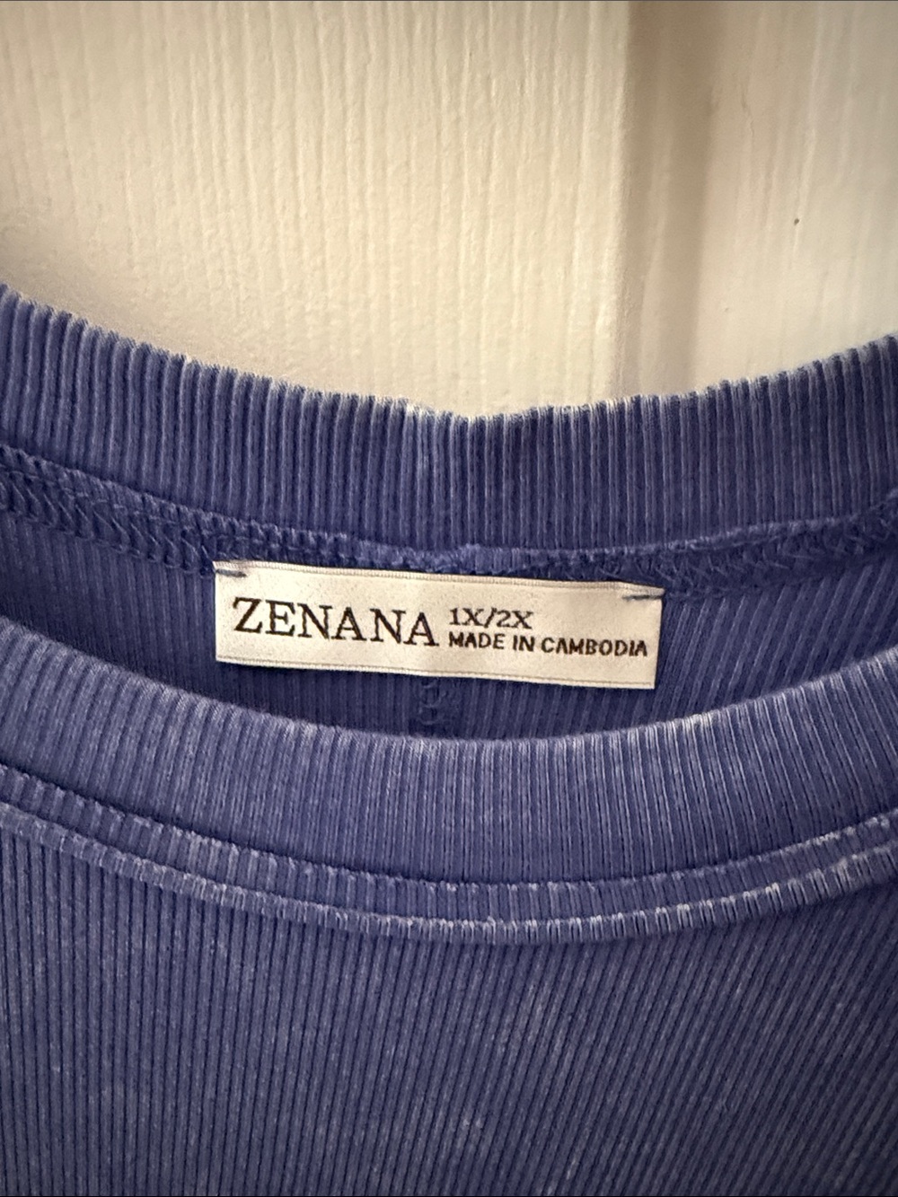 Zenana Outfitters Vintage Wash Blue Short Sleeve Top - Picture 2 of 2